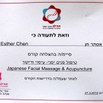 תעודה של טיפול פנים יפני - עיסוי ודיקור
