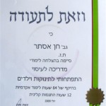 תעודה של מדריכה לעיסוי תינוקות